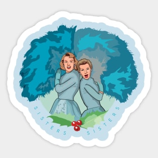 White Christmas Sisters Sticker